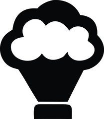 Simple black silhouette of a delicious cupcake icon symbolizing sweet treats desserts and celebrations