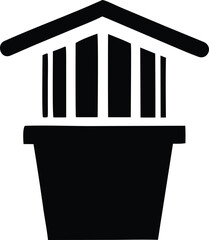 Abstract building facade icon symbol home architecture design element graphic representation