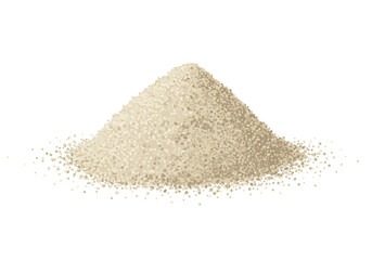 A tan pile of fine granular material slopes upwards against a white backdrop showing a textured surface