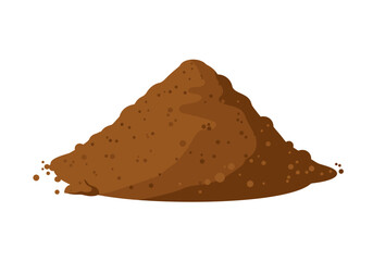 Brown textured mound with darker spots resembling soil or a granular substance