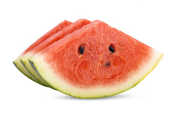 Watermelon slice with seeds isolated on transparent png