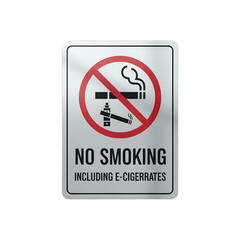 No Smoking Sign Prohibition Symbol E-cigarette Restriction Public Health Notice Regulatory Sign IndoorOutdoor Notice