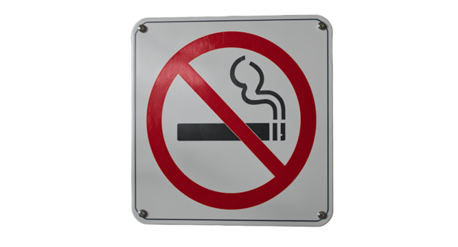 No Smoking Sign on Wall, Prohibition Symbol, Red Circle, Public Area Notice, Indoor Rule, Cigarette Icon, Safety Regulation