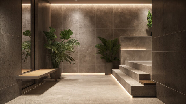  Hall de Entrada Minimalista com Ilumina&ccedil;&atilde;o