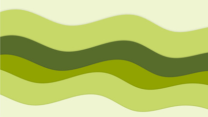 Abstract Wavy Background with Multiple Shades of Green Layers