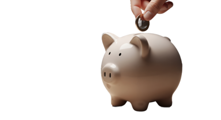Saving money, piggy bank, coins, finance, financial planning, investment, wealth, economy, budget, money management, banking, wealth building, financial security, prosperity, 3D rendering, studio