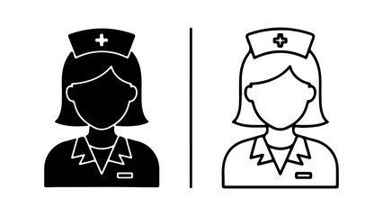 Nurse Silhouette Illustration Two Versions.