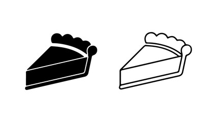 Pie slice illustration in black and white perfect for food related designs.