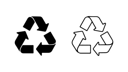 Obraz premium Recycling Symbols Black and Outline Versions for EcoFriendly Design.