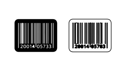 Set of two isolated barcode label vector illustrations.