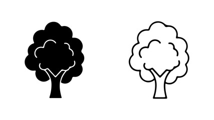 Simple black and white tree icons.