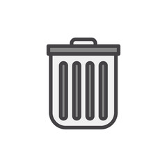 Trash Can Icon Simple, Clean, and Modern Design for Waste Disposal