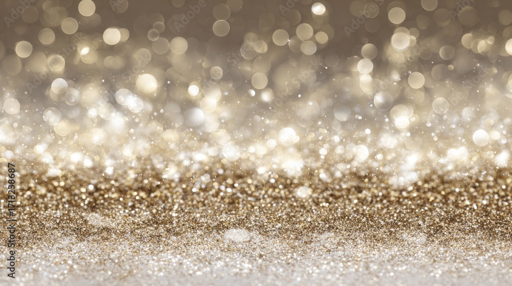Poster captivating textured background of soft bokeh effect in gold and silver sparkles for celebration and