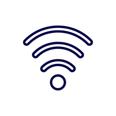 Stylish Minimalist WiFi Signal Icon in Dark Blue on White Background