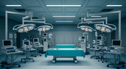 Sterile Operating Room with Surgical Lights