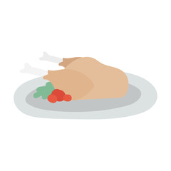 Delicious Roasted Turkey on a Plate A Festive Feast Illustration