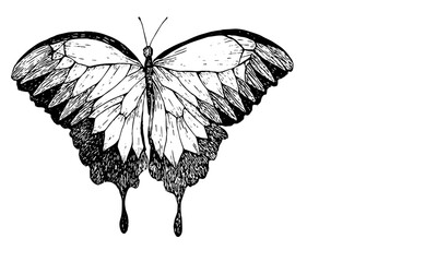 vintage-style drawing of a butterfly