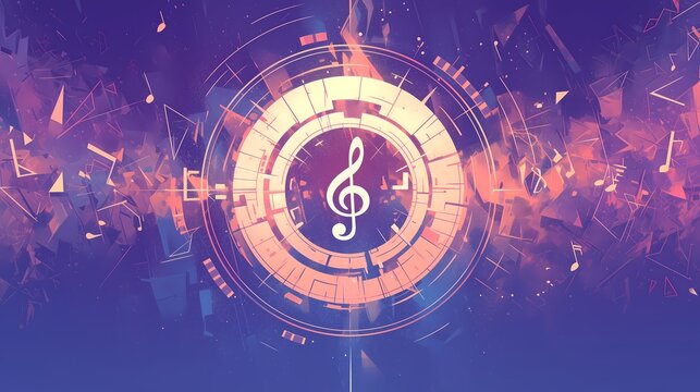 A poster of beautiful notes composing a melodious melody, music festival