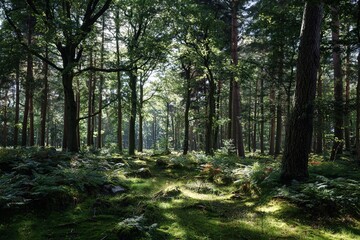 Obraz premium Ravnsholt Skov forest in Alleroed Denmark. High quality