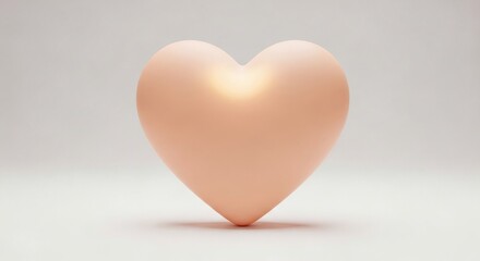 Obraz premium Peach 3D Icon of Love A Symbol of Affection and Heartfelt Emotion