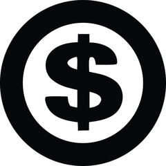 Obraz premium Icon of a black dollar sign within a circle representing currency finance symbol for money and economic transactions worldwide