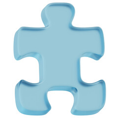 3D Blue Glass Jigsaw Puzzle Icon