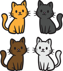 Cute Cat Vector Illustration