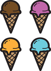 Colorful Ice Cream Illustrations