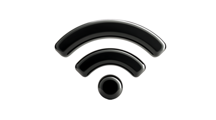 Black WiFi signal icon isolated on a white background