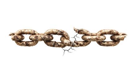 Fototapeta premium International Day for the Eradication of Poverty icon with broken chain, isolated on a white background