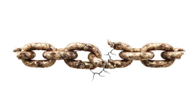 International Day for the Eradication of Poverty icon with broken chain, isolated on a white background