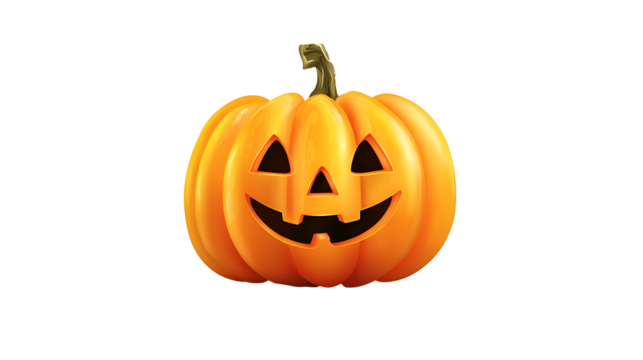 Halloween pumpkin jack-o-lantern icon, isolated on a white background
