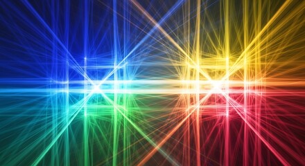 Obraz premium Abstract Colorful Light Grid Network.