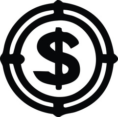 Obraz premium Dollar sign in crosshairs target symbol representing financial goals investment objectives and business success focused aim