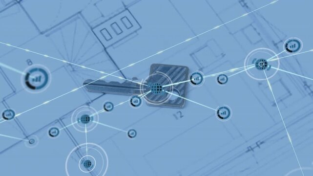 Graphic highlighting key initiating globe icon rising over key, radiating links into network web