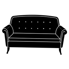 black sofa isolated on white