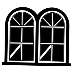 black window vector illustration