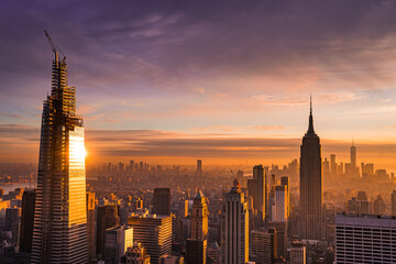 Obraz premium big ben at sunsets York skyline at sunset