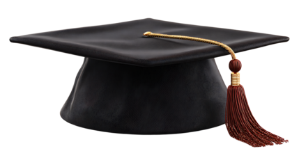 Graduation cap with tassel isolated on a white background