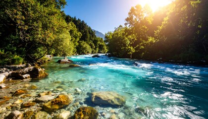 Serene mountain river