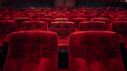 Obraz premium Fileiras de assentos de cinema