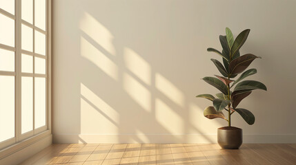 Planta em sala vazia