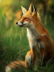 Fototapeta premium Raposa em uma floresta