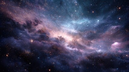 Fototapeta premium Cosmic Nebula, swirling gas and dust clouds