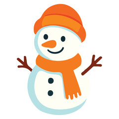 Snowman In Watercolor Drawing Style