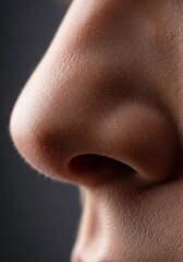 Side View Close-Up of Human Nose Showing Skin Texture and Natural Detail
