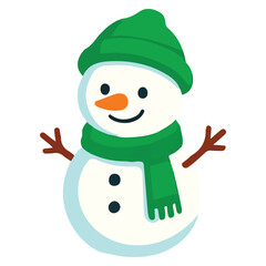 Snowman In Watercolor Drawing Style