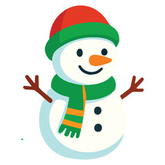 Snowman In Watercolor Drawing Style