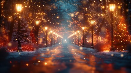 Experience the enchanting beauty of a Winter Wonderland filled with glowing festive lights