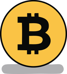 Golden bitcoin symbol cryptocurrency digital coin finance technology global exchange investment virtual money